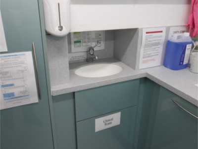 Decontamination room sink